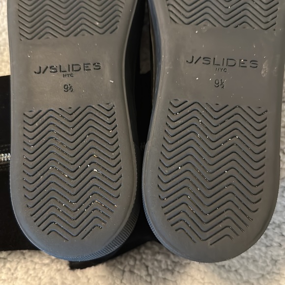J Slides Black Suede Leather Double Zipper Calf Boots 9.5 M - Picture 8 of 11
